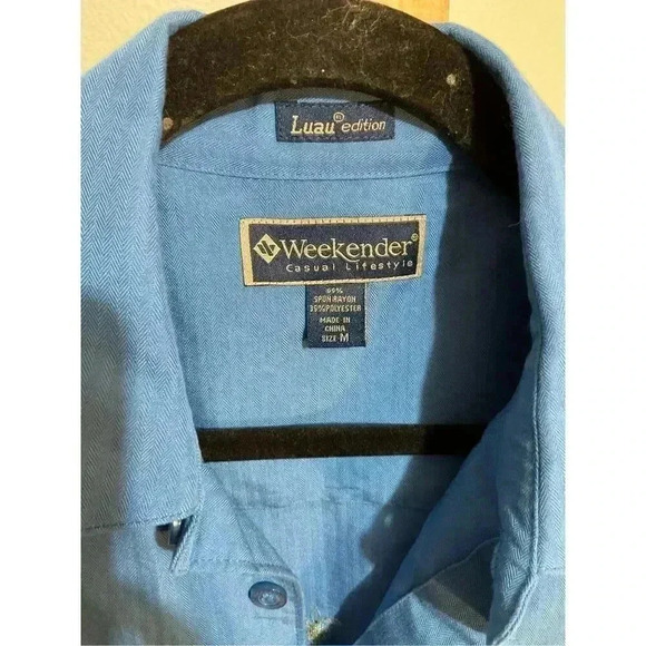Weekender  Luau edition button down polo tropical design blue size medium - Picture 4 of 6